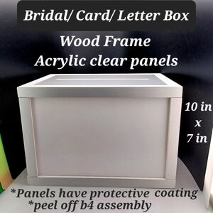 Bridal/Card/ Letter Box , wooden, acrylic 10 in x 7 in
